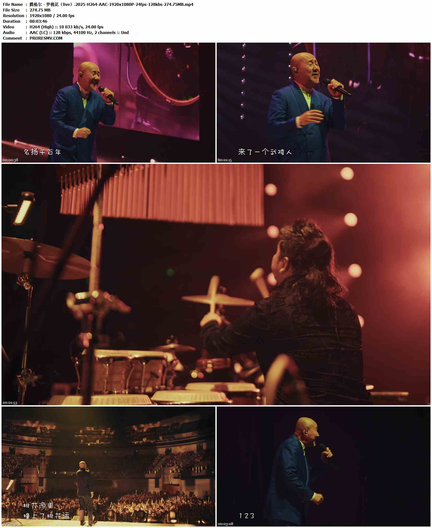 腾格尔 - 梦桃花（live）.2025-H264-AAC-1920x1080P-24fps-128kbs-274.75MB官方MV_高清MV